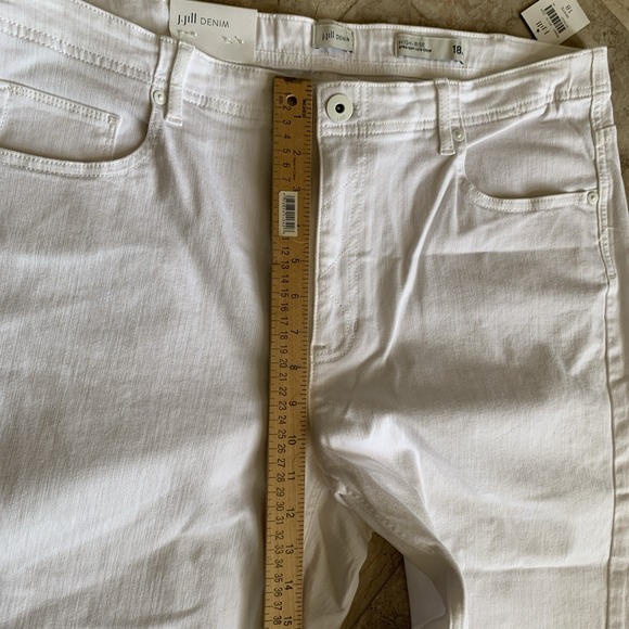 NWT J.Jill Denim High Rise Straight Leg Crop Jeans Raw Hem White Size 18 - Picture 5 of 9